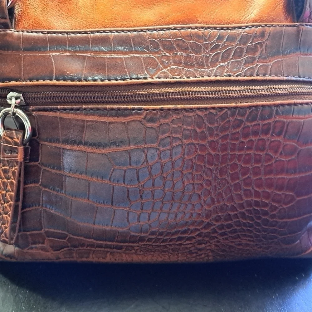 Giani Bernini Two Tone Genuine Leather Tote Bag